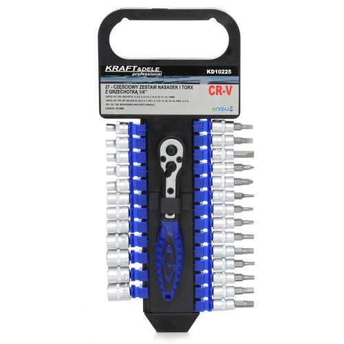 Zestaw Nasadek z Grzechotką 1/4" KD10225 27el.