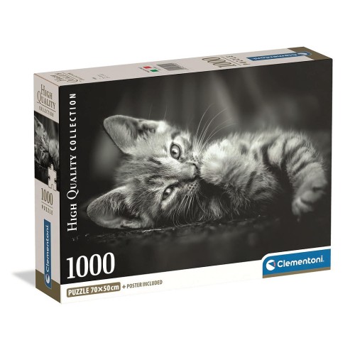 Animals Dark Cat 1000-piece Puzzle Clementoni