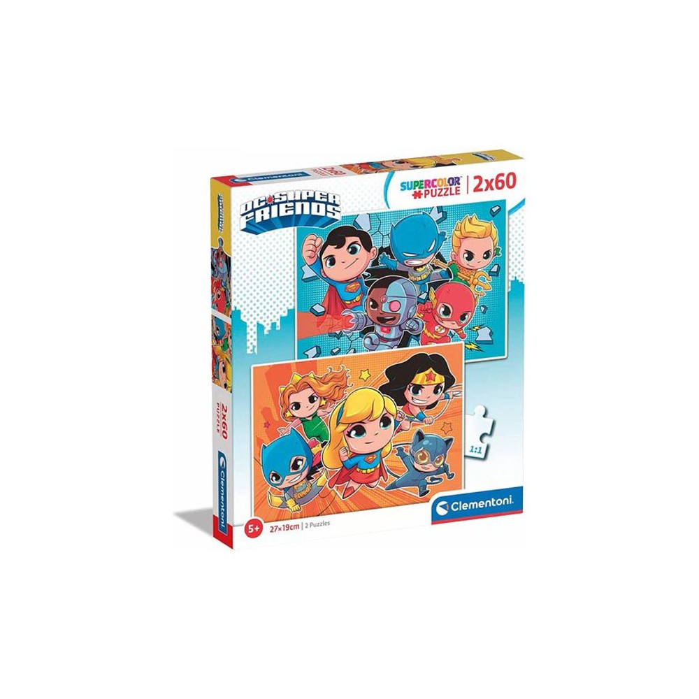 Jusice League Mini Friends DC Super Hero 2x60 pcs puzzle Clementoni