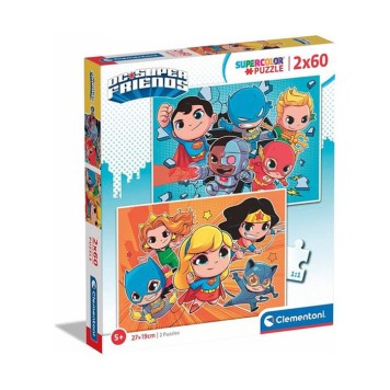 Jusice League Mini Friends DC Super Hero 2x60 pcs puzzle Clementoni