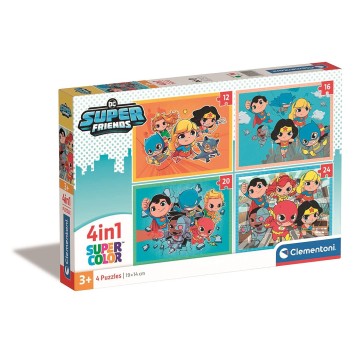 Jusice League Mini-mates DC Super Hero 4-in-1 Puzzle Clementoni