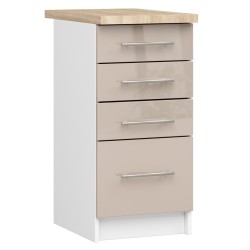 Szafka OLIWIA S40 SZ4 + BLAT BIAŁA / CAPPUCCINO POŁYSK