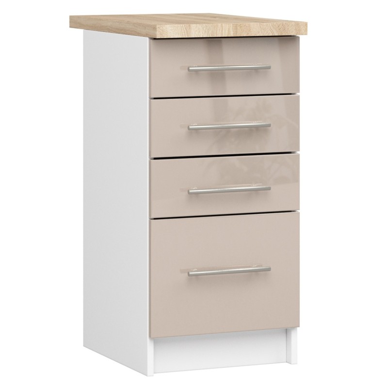 Szafka OLIWIA S40 SZ4 + BLAT BIAŁA / CAPPUCCINO POŁYSK Szafka OLIWIA S40 SZ4 + BLAT BIAŁA / CAPPUCCINO POŁYSK