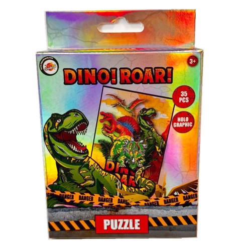 Dinosaur Roar holographic mini puzzle, 35-piece
