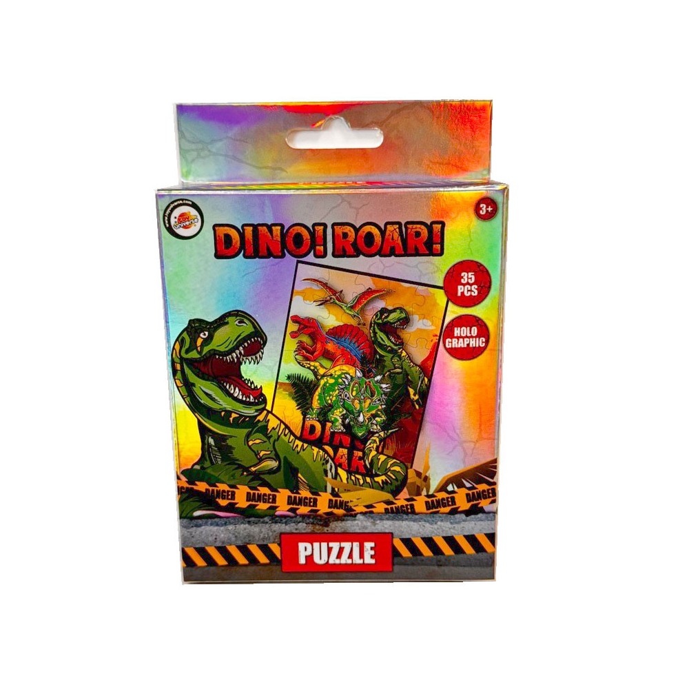 Dinosaur Roar holographic mini puzzle, 35-piece