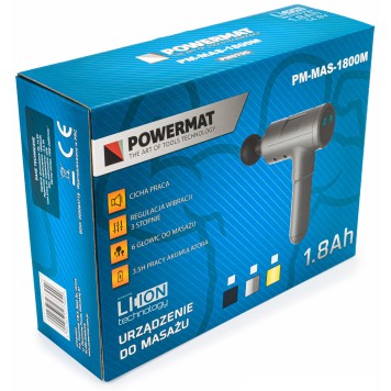 Pistolet do Masażu 1800mAh + 6 głowic PM-MAS-1800BM