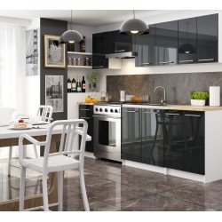 Szafka OLIWIA S40 SZ4 + BLAT BIAŁA / CZARNY POŁYSK