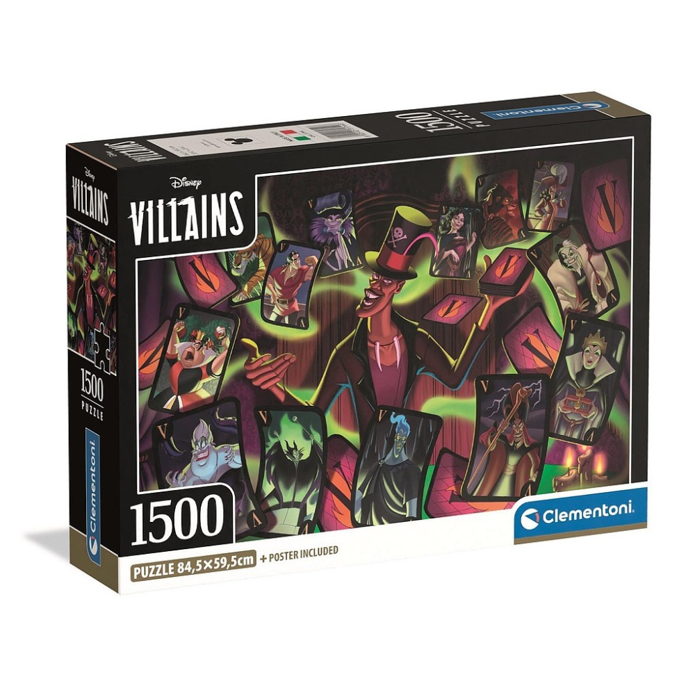 Disney Villains Cards 1500 pcs Compact Puzzle Clementoni