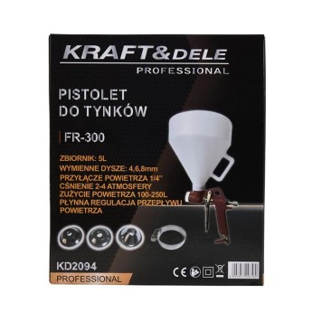 Pistolet natryskowy do tynków 5L + 3 dysze KD2094