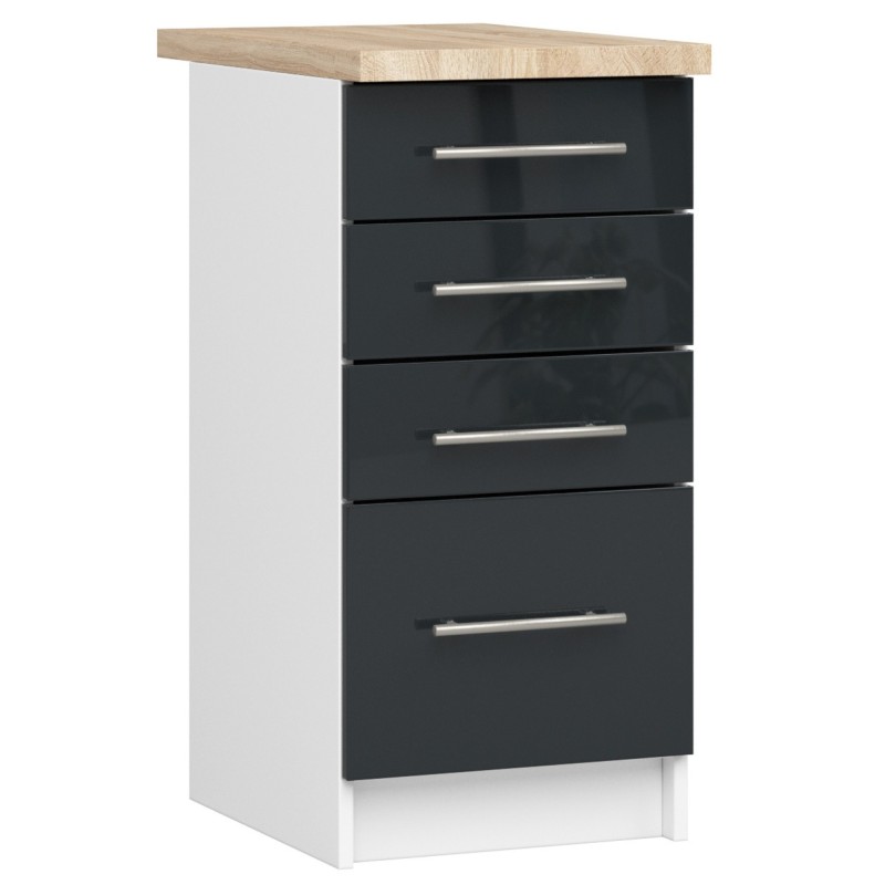 Szafka OLIWIA S40 SZ4 + BLAT BIAŁA / GRAFIT POŁYSK Szafka OLIWIA S40 SZ4 + BLAT BIAŁA / GRAFIT POŁYSK