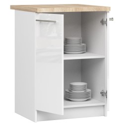 Szafka OLIWIA S60 2D + BLAT BIAŁA / BIAŁY POŁYSK