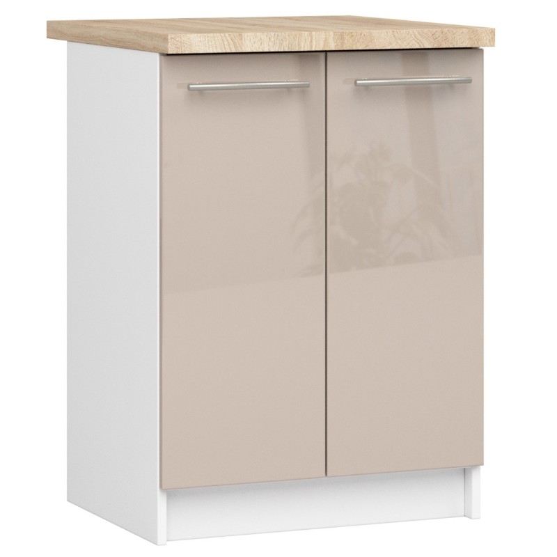 Szafka OLIWIA S60 2D + BLAT BIAŁA / CAPPUCCINO POŁYSK Szafka OLIWIA S60 2D + BLAT BIAŁA / CAPPUCCINO POŁYSK