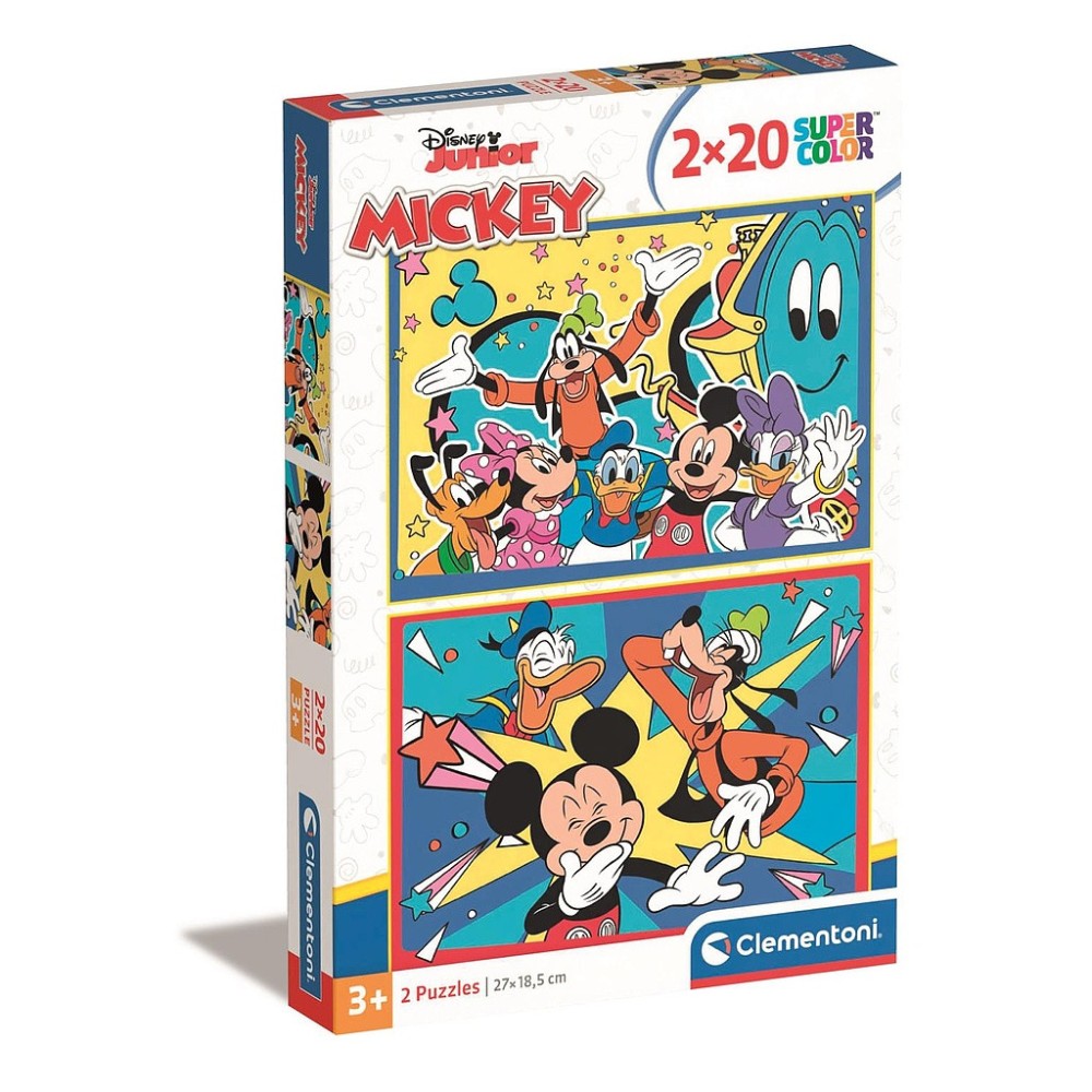 Disney Mickey  Laughing 2x20-piece puzzle Clementoni