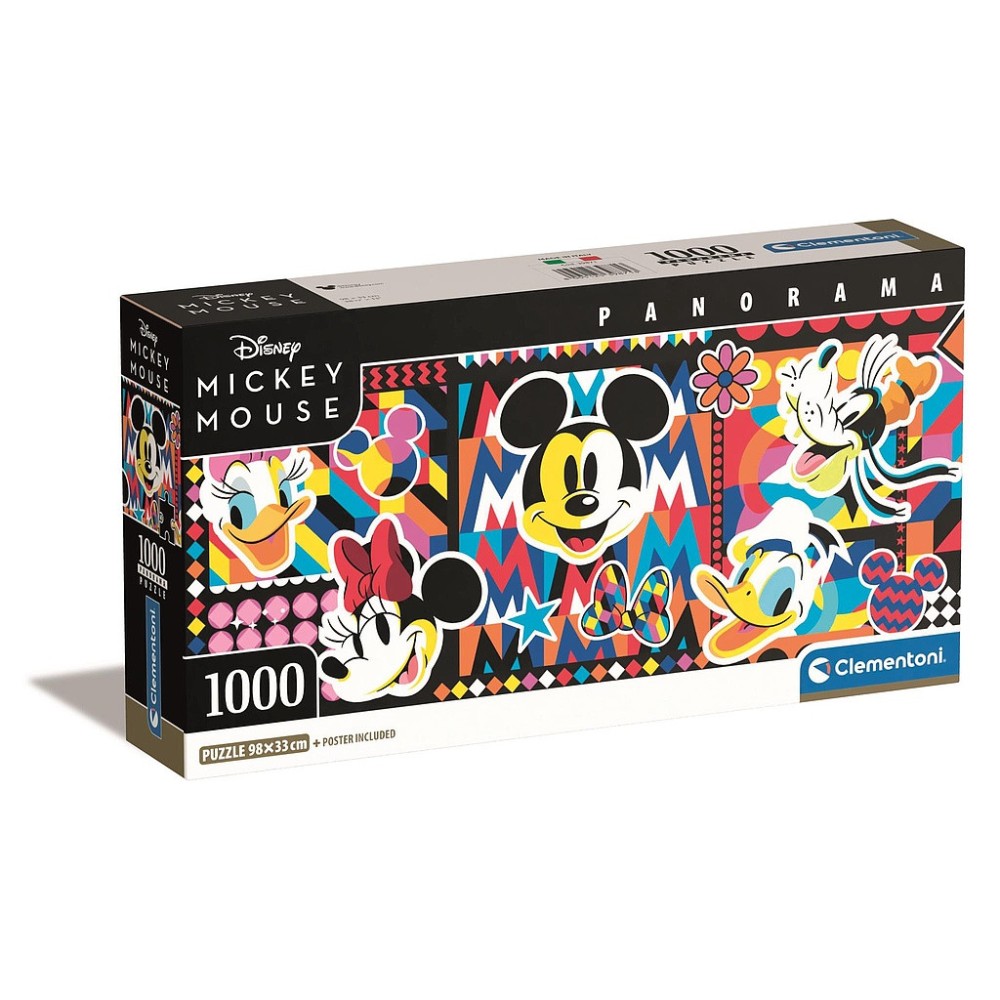Disney Mickey Pop Art 1000-piece panorama Compact puzzle Clementoni