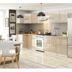 Szafka OLIWIA S60 2D + BLAT BIAŁA / CAPPUCCINO POŁYSK