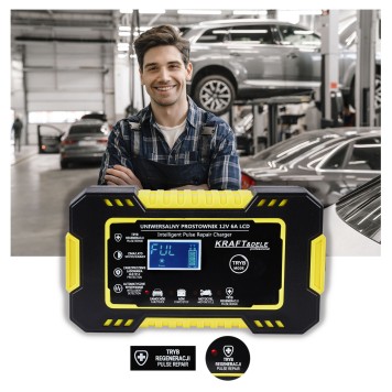 Automatyczny prostownik akumulatorowy LCD 12V / 6A KD1290