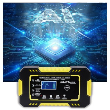 Automatyczny prostownik akumulatorowy LCD 12V / 6A KD1290