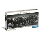 Animals Herd of Giants Elephant 1000 pieces panoramic Compact puzzle Clementoni
