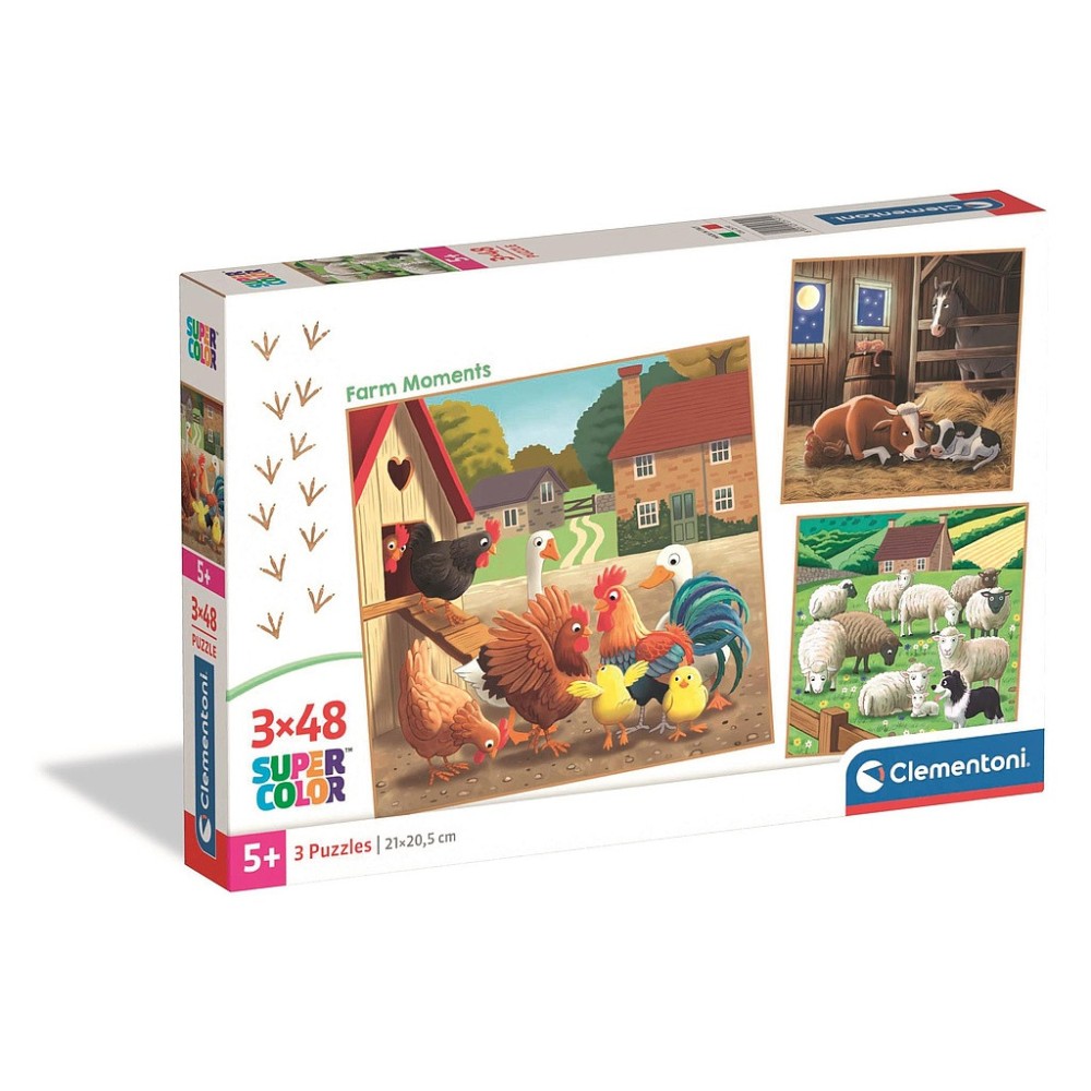Farm  Moments 3x48 piece puzzle Clementoni