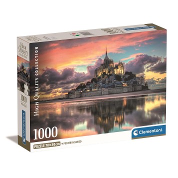 Cities Mont-Saint Michel France 1000 piece Compact puzzle Clementoni
