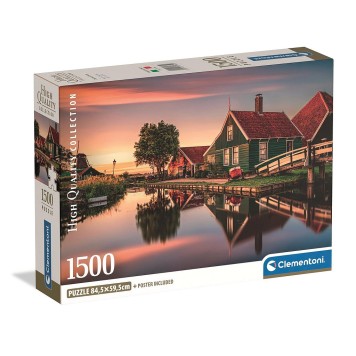 Cities Zaanse Schans Netherlands 1500-piece Compact Puzzle Clementoni