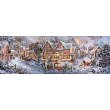 Christmas Getting Ready 1000-piece panorama puzzle Clementoni