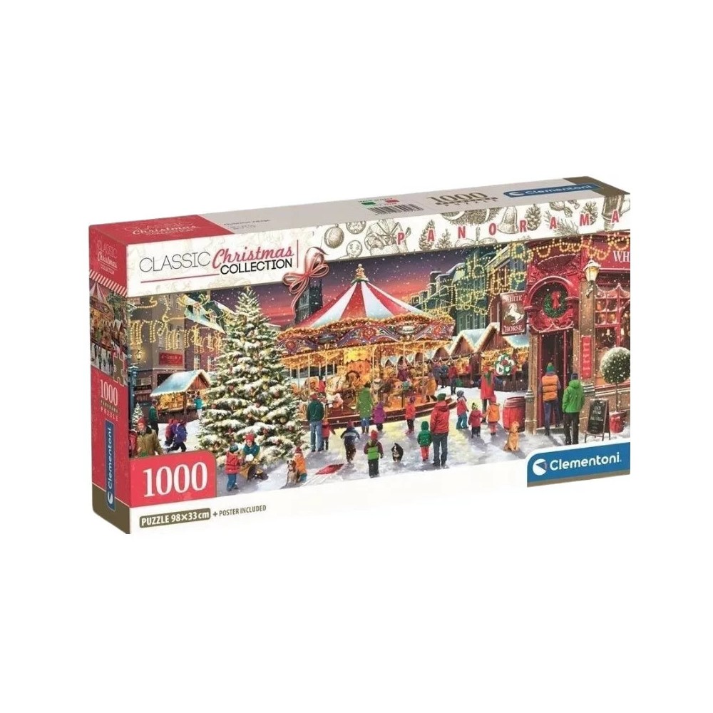 Christmas Village i falu 1000-piece panorama puzzle Clementoni