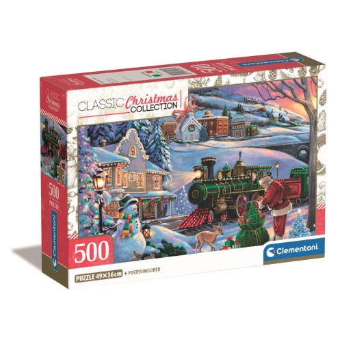 Christmas Train 500-piece Compact Puzzle Clementoni