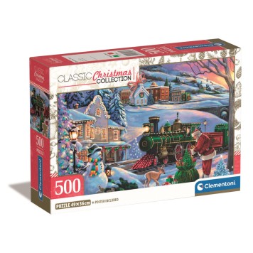 Christmas Train 500-piece Compact Puzzle Clementoni