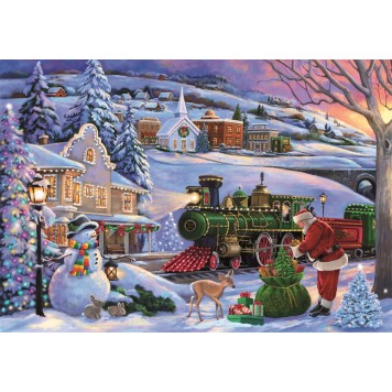 Christmas Train 500-piece Compact Puzzle Clementoni