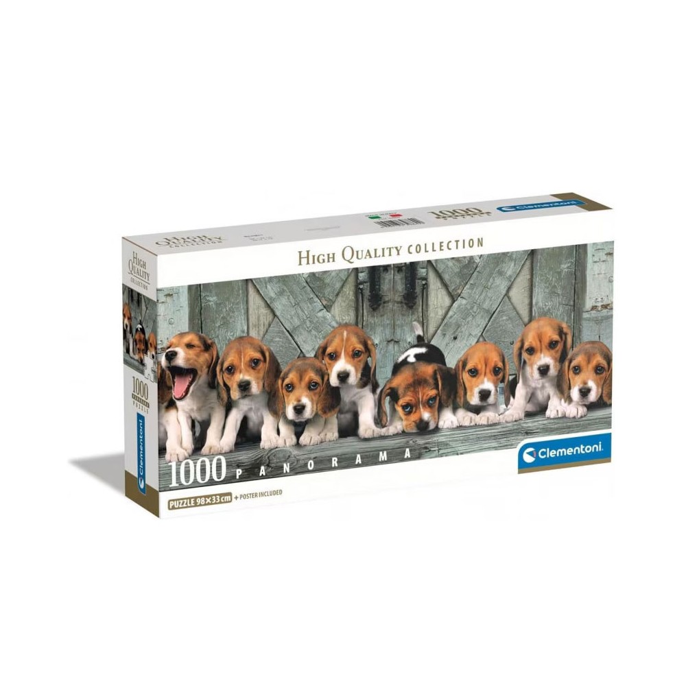 Dog Beagles 1000-piece panoramic puzzle Clementoni