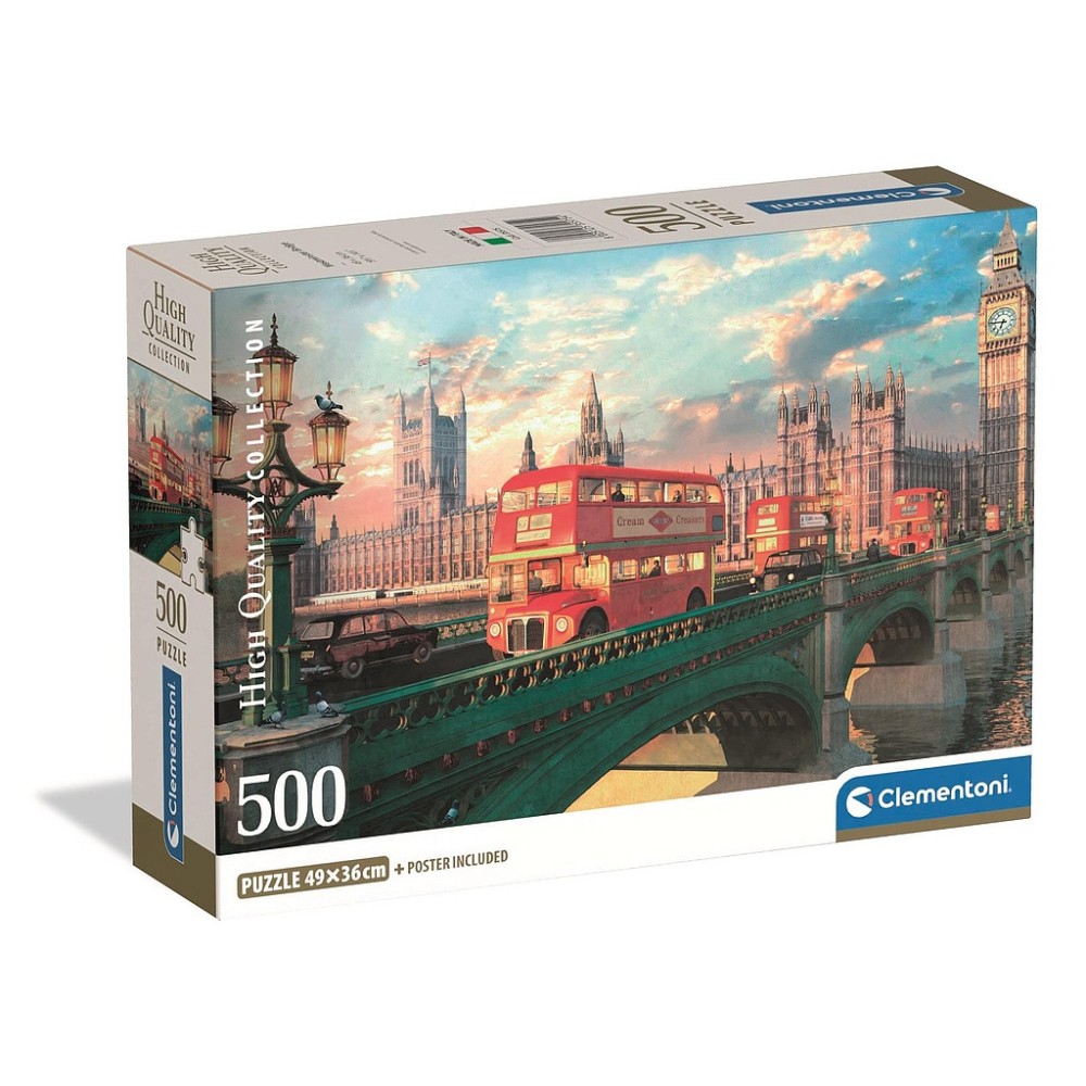 Cities Westminster Bridge London 500-piece Compact Puzzle Clementoni