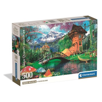 Horses Old Shoe House Fairytale House 500 pcs Compact Puzzle Clementoni