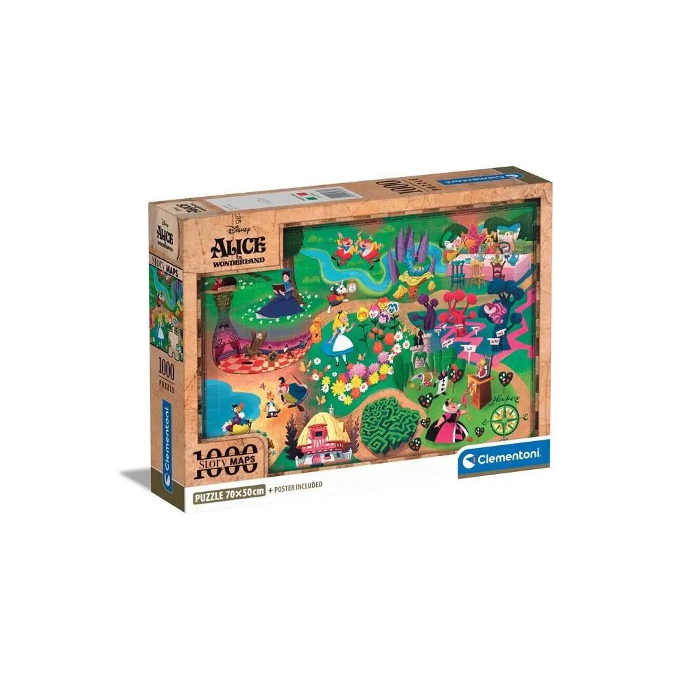 Disney Classics Alice Fairytale Map 1000 piece panoramic puzzle Clementoni