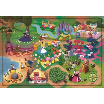 Disney Classics Alice Fairytale Map 1000 piece panoramic puzzle Clementoni