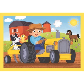 Vehicle Busy at Work Construction Vehicles 4-in-1 Puzzle Clementoni