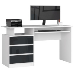 BIURKO CLP 135cm BIAŁE / GRAFIT POŁYSK