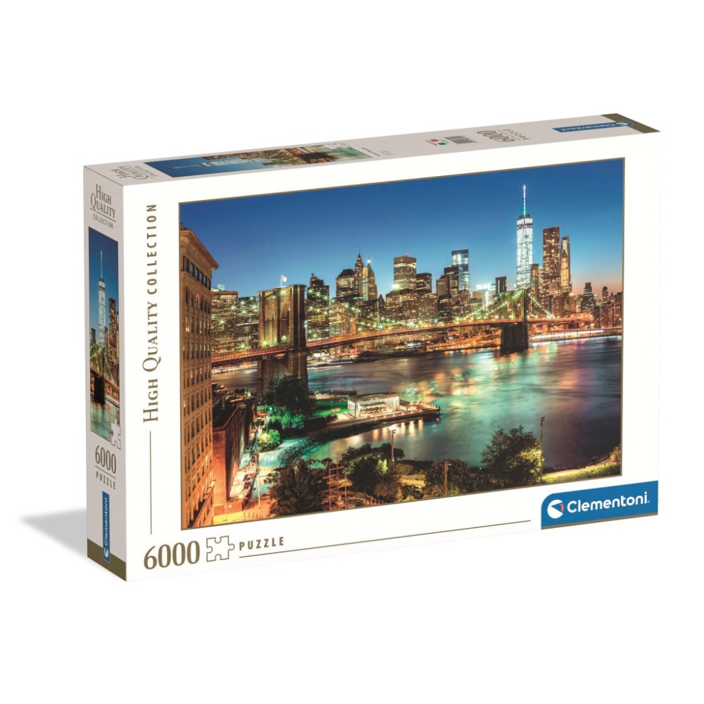 Cities Brooklyn Bridge Lights New York 6000 piece Compact puzzle Clementoni