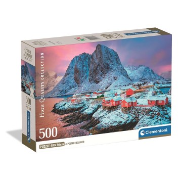 Cities Hamnøy Norway 500-piece Compact puzzle Clementoni