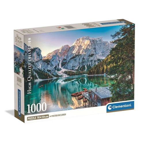 Cities Lake Braies Italy 1000-piece Compact Puzzle Clementoni