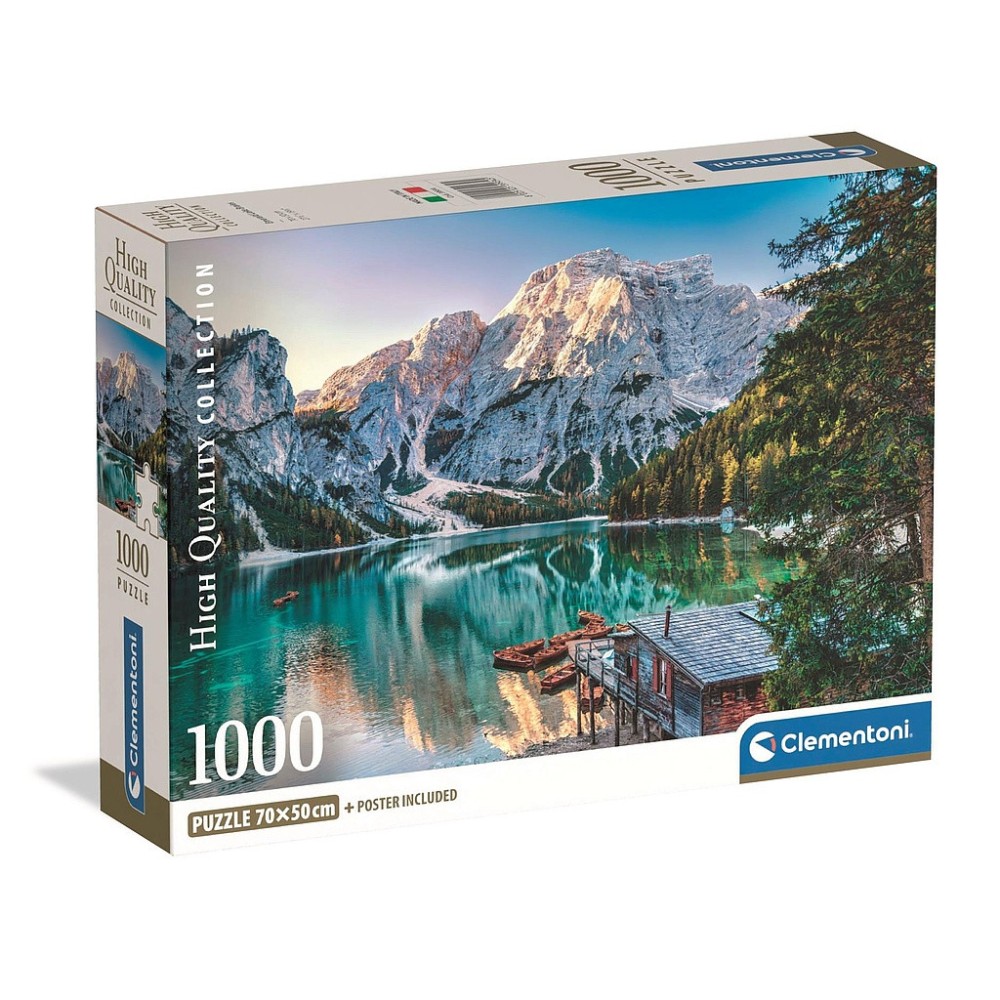 Cities Lake Braies Italy 1000-piece Compact Puzzle Clementoni