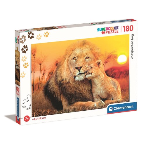 Animals Lion Unexpected Hug 180 pieces puzzle Clementoni