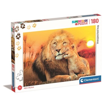 Animals Lion Unexpected Hug 180 pieces puzzle Clementoni