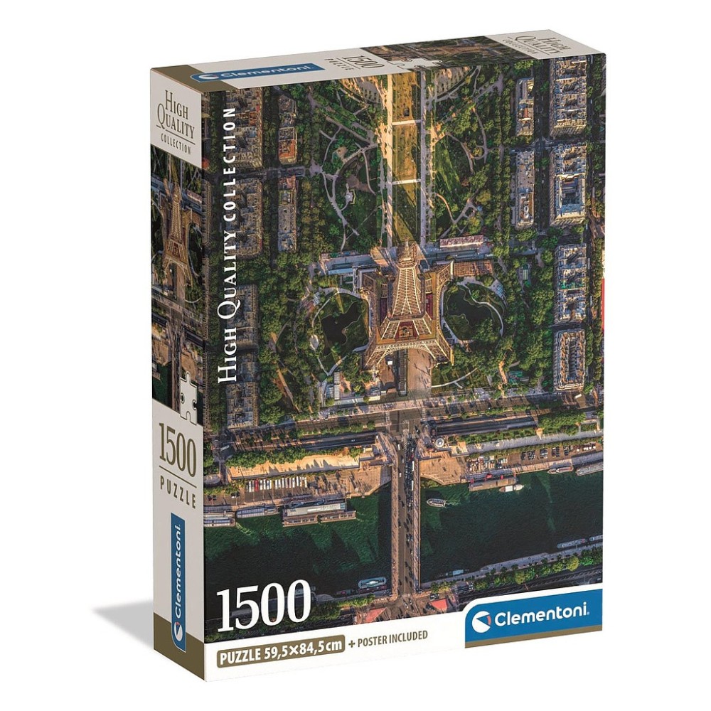 Cities Flying Over Paris 1500-piece Compact Puzzle Clementoni