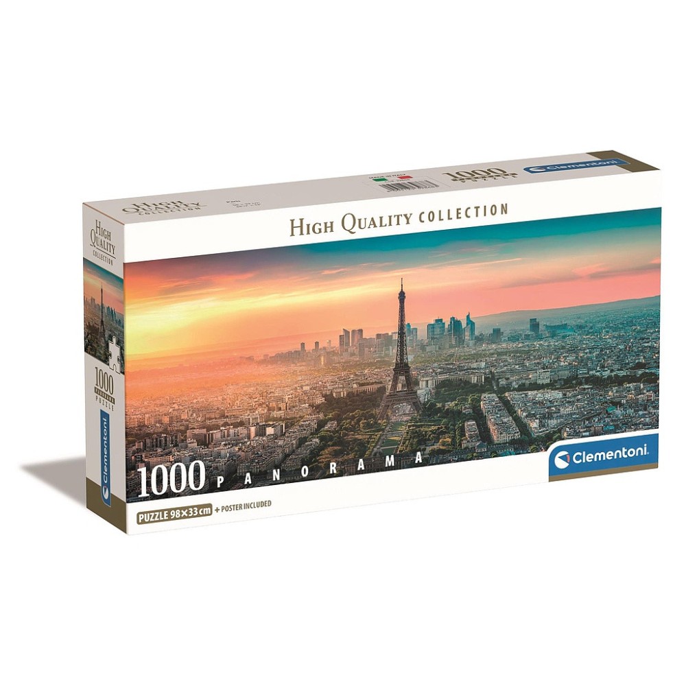 Cities View  Paris 1000-piece panorama Compact puzzle Clementoni