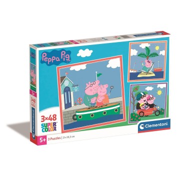 Peppa Pig Relaxing 3x48 Piece Puzzle Clementoni