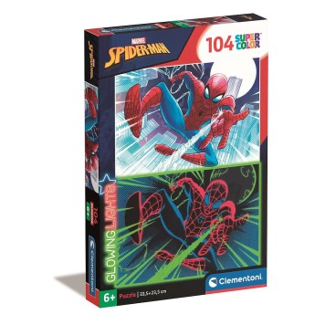 Spiderman Shoot 104-piece glowing puzzle Clementoni