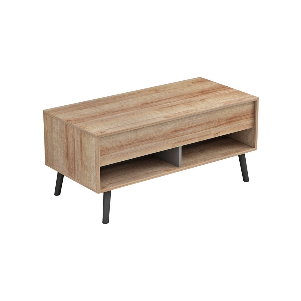 Skyfi pakoworld coffee table with waiter natural-charcoal 100x60x45cm Skyfi pakoworld coffee table with waiter natural-charcoal 100x60x45cm
