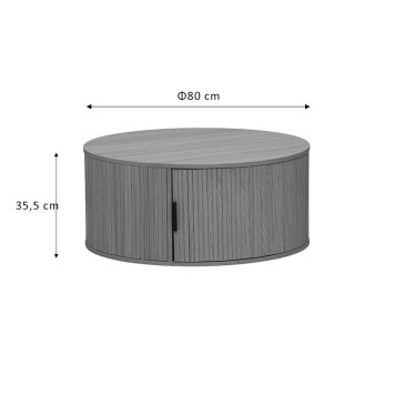 Table basse bois naturel D80x35,5cm