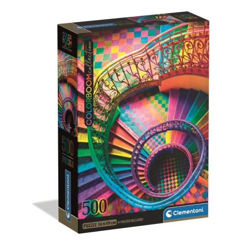 Colour Curly Tails Colorboom Staircase 500-piece Compact Puzzle by Clementoni